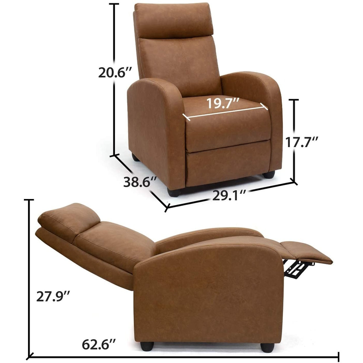 Fauteuil inclinable Homall en cuir synthétique pour salon