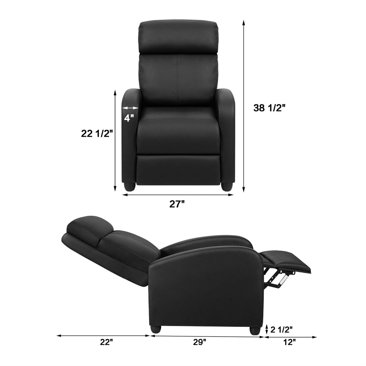 Fauteuil inclinable Homall en cuir synthétique pour salon