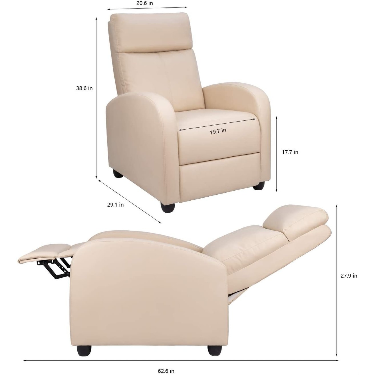Fauteuil inclinable Homall en cuir synthétique pour salon