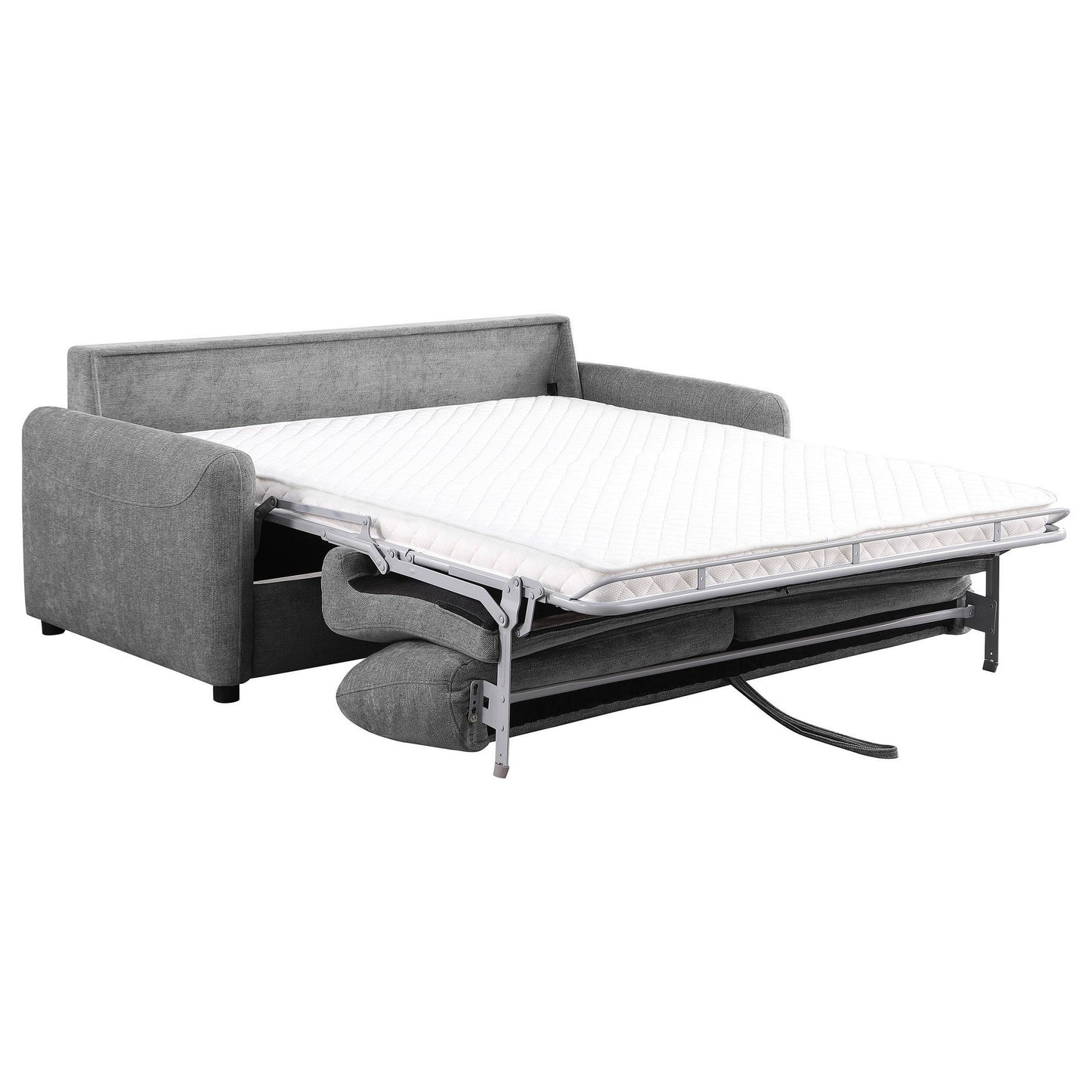 Canapé-lit Rilia avec matelas Queen, tissu gris classique, 188 cm
