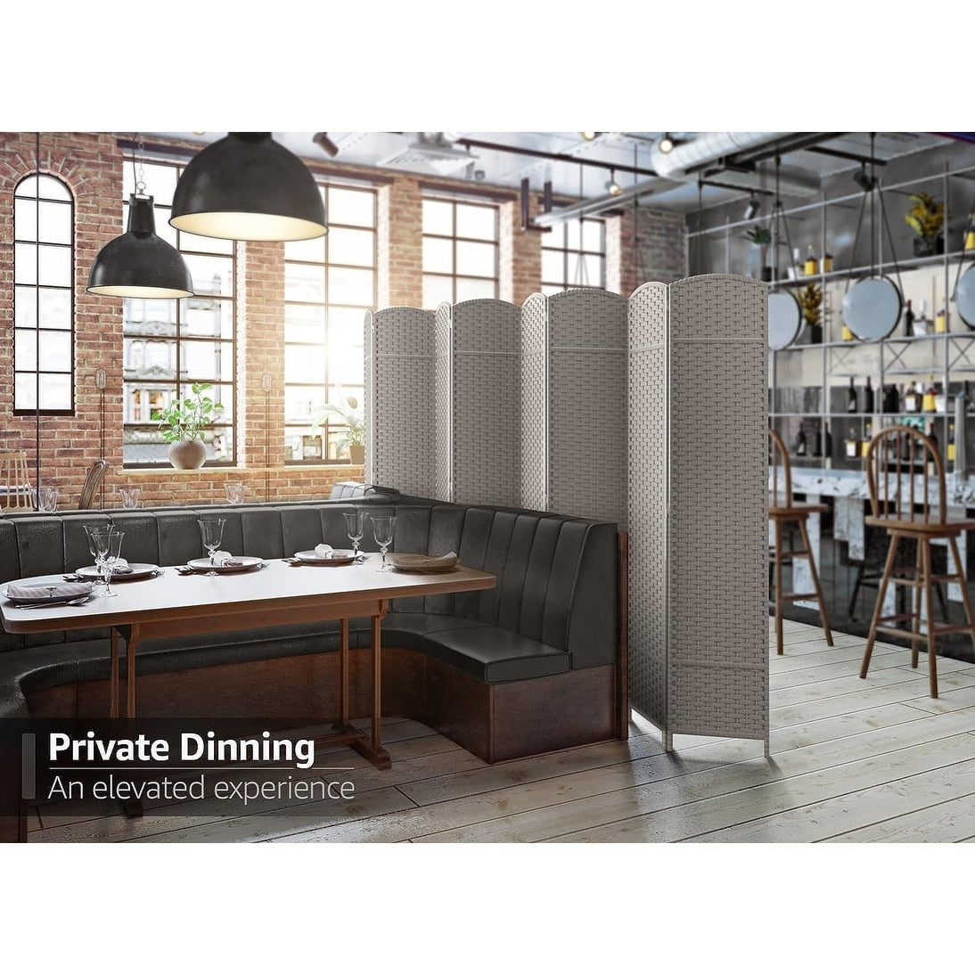 Room Divider Folding Privacy Screen Tall Partition Foldable Wall 8 Panel - 96” L x 19.50” W x 69” H