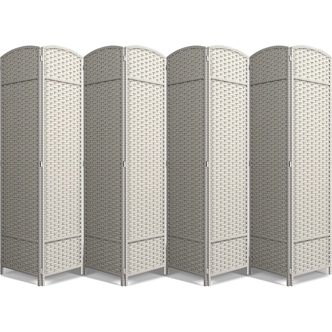 Room Divider Folding Privacy Screen Tall Partition Foldable Wall 8 Panel - 96” L x 19.50” W x 69” H