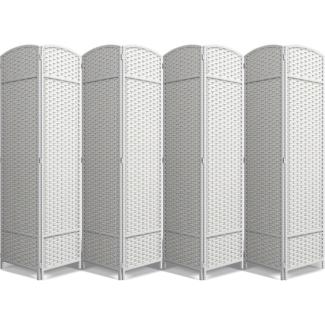 Room Divider Folding Privacy Screen Tall Partition Foldable Wall 8 Panel - 96” L x 19.50” W x 69” H