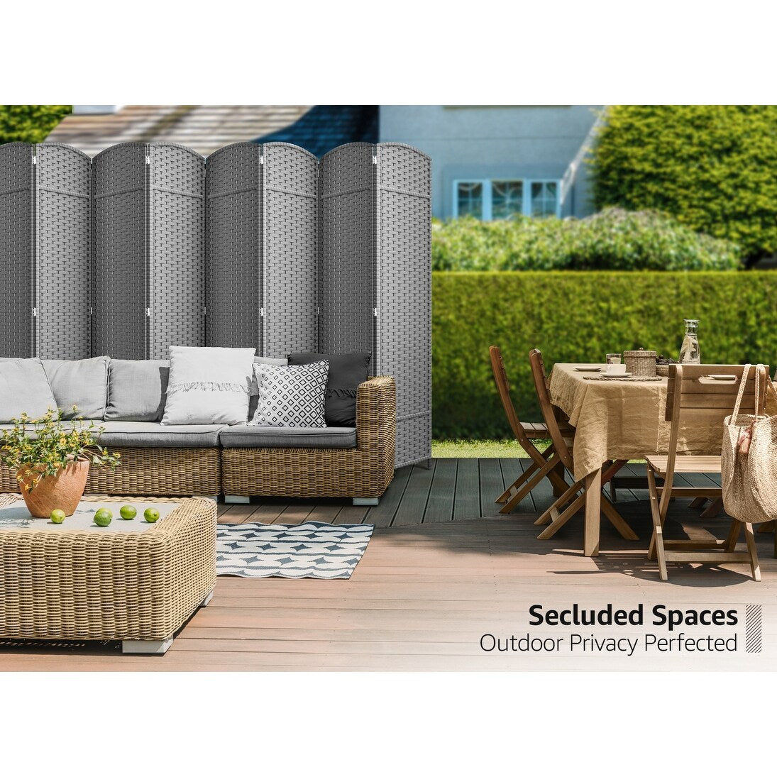 Room Divider Folding Privacy Screen Tall Partition Foldable Wall 8 Panel - 96” L x 19.50” W x 69” H