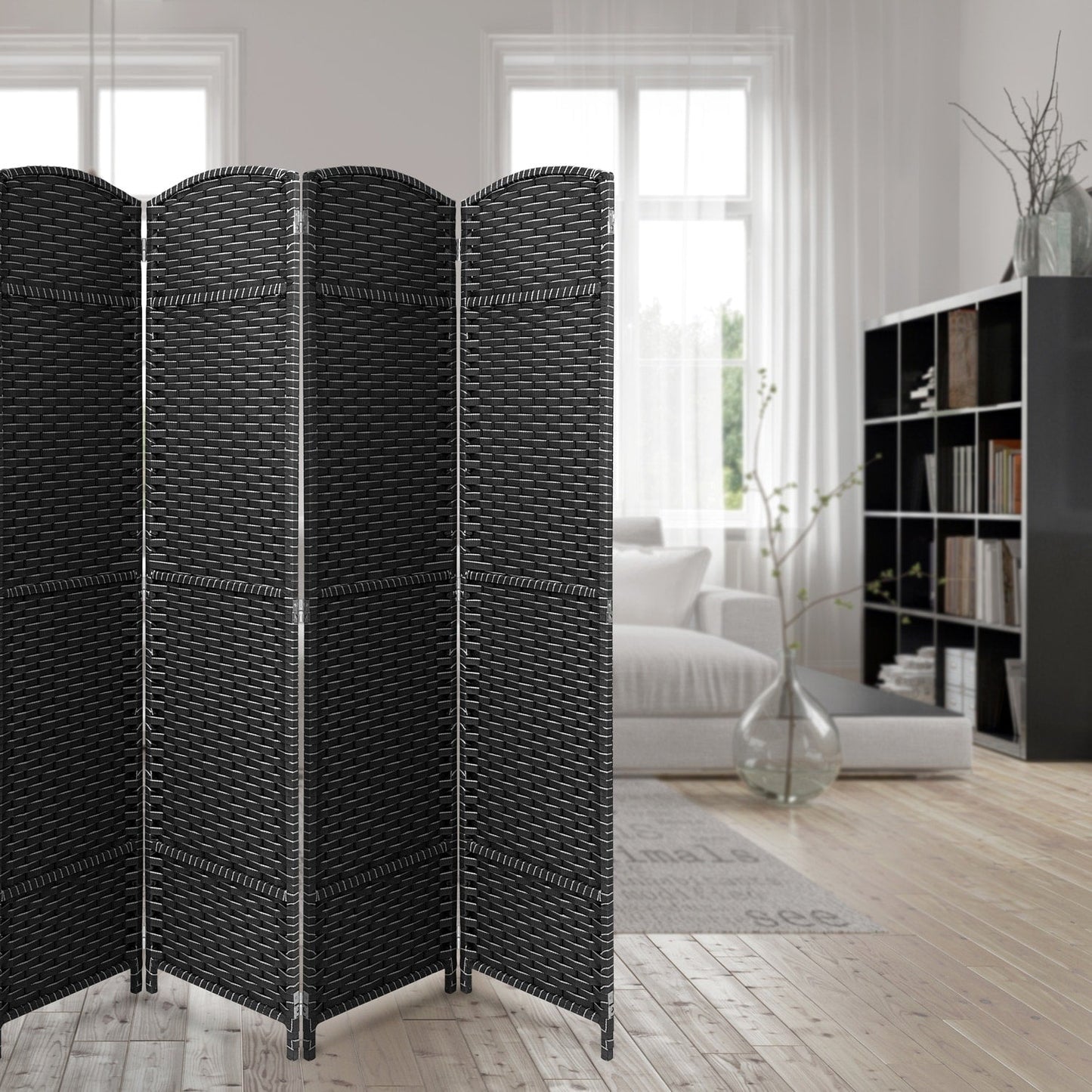 Room Divider Folding Privacy Screen Tall Partition Foldable Wall 8 Panel - 96” L x 19.50” W x 69” H