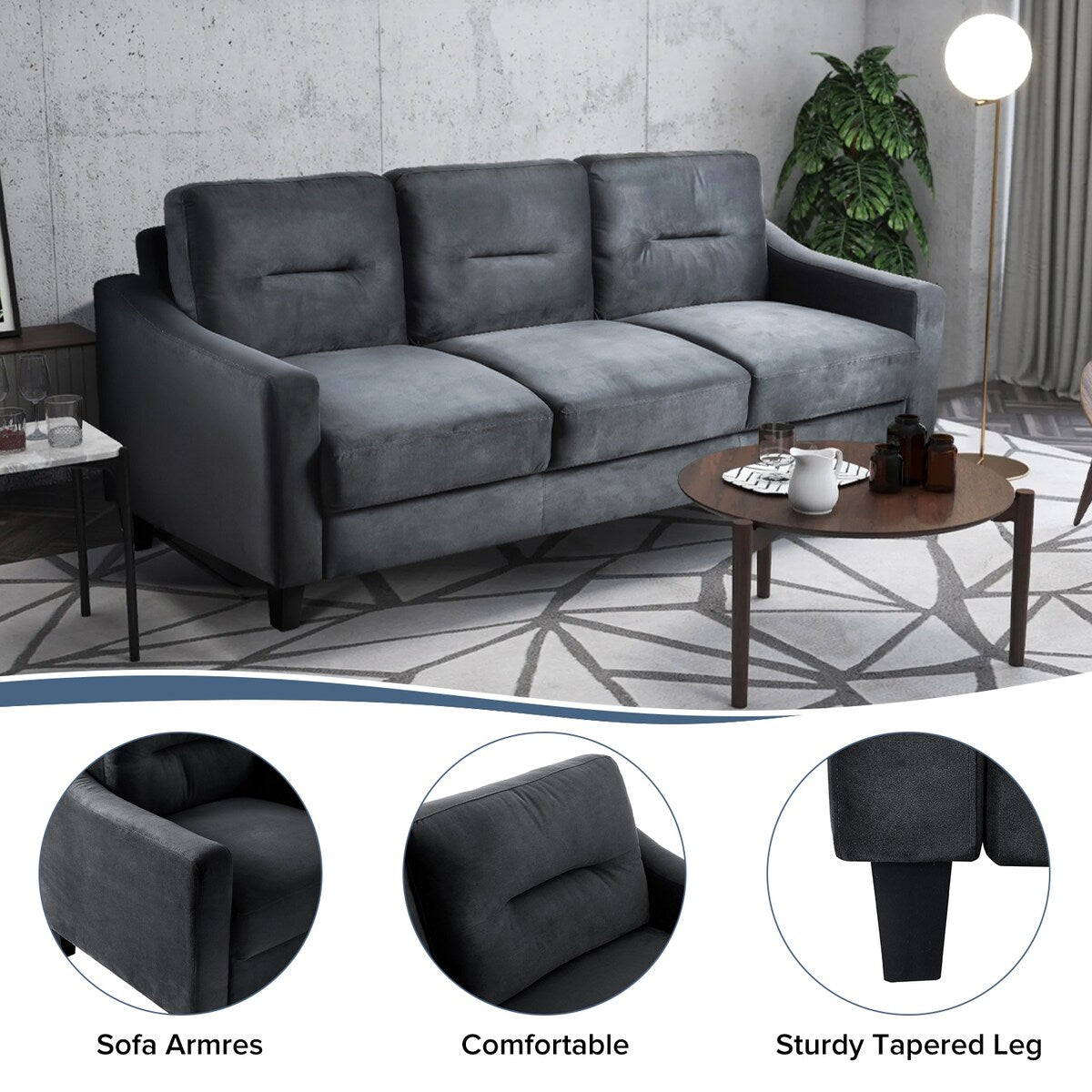 Ensemble canapé sectionnel confortable Roomfitters pour salon, chambre et bureau | Mobilier pour petits espaces
