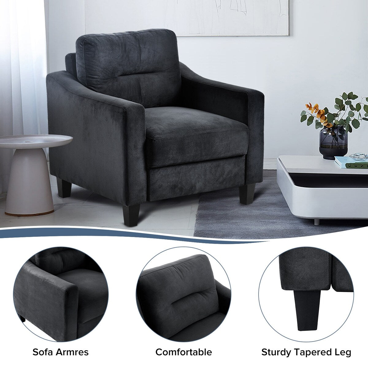 Ensemble canapé sectionnel confortable Roomfitters pour salon, chambre et bureau | Mobilier pour petits espaces