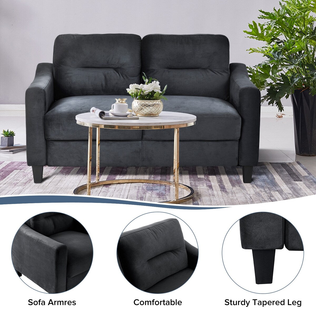 Ensemble canapé sectionnel confortable Roomfitters pour salon, chambre et bureau | Mobilier pour petits espaces