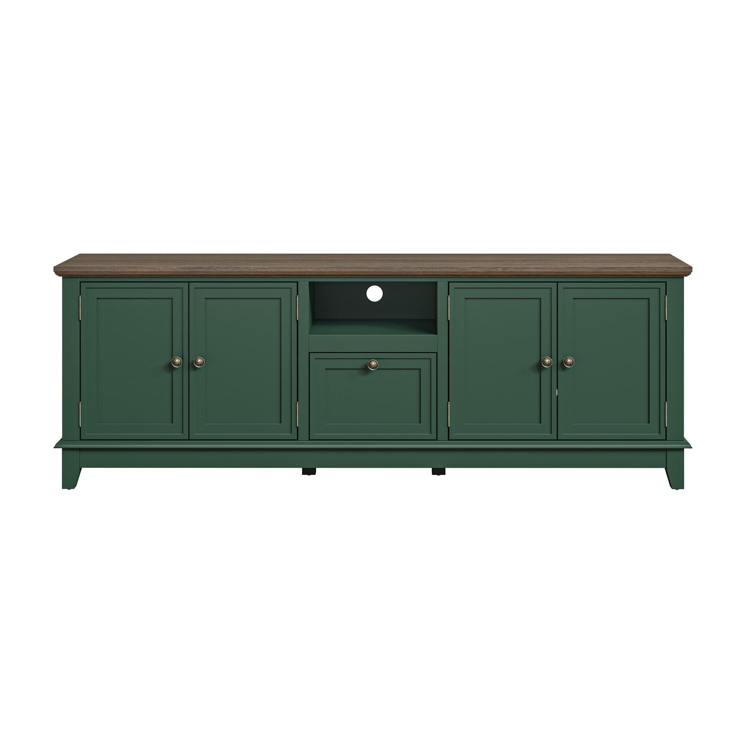 Rustic 72-Inch TV Stand with Adjustable Shelves, Hidden Storage - 72 in Width