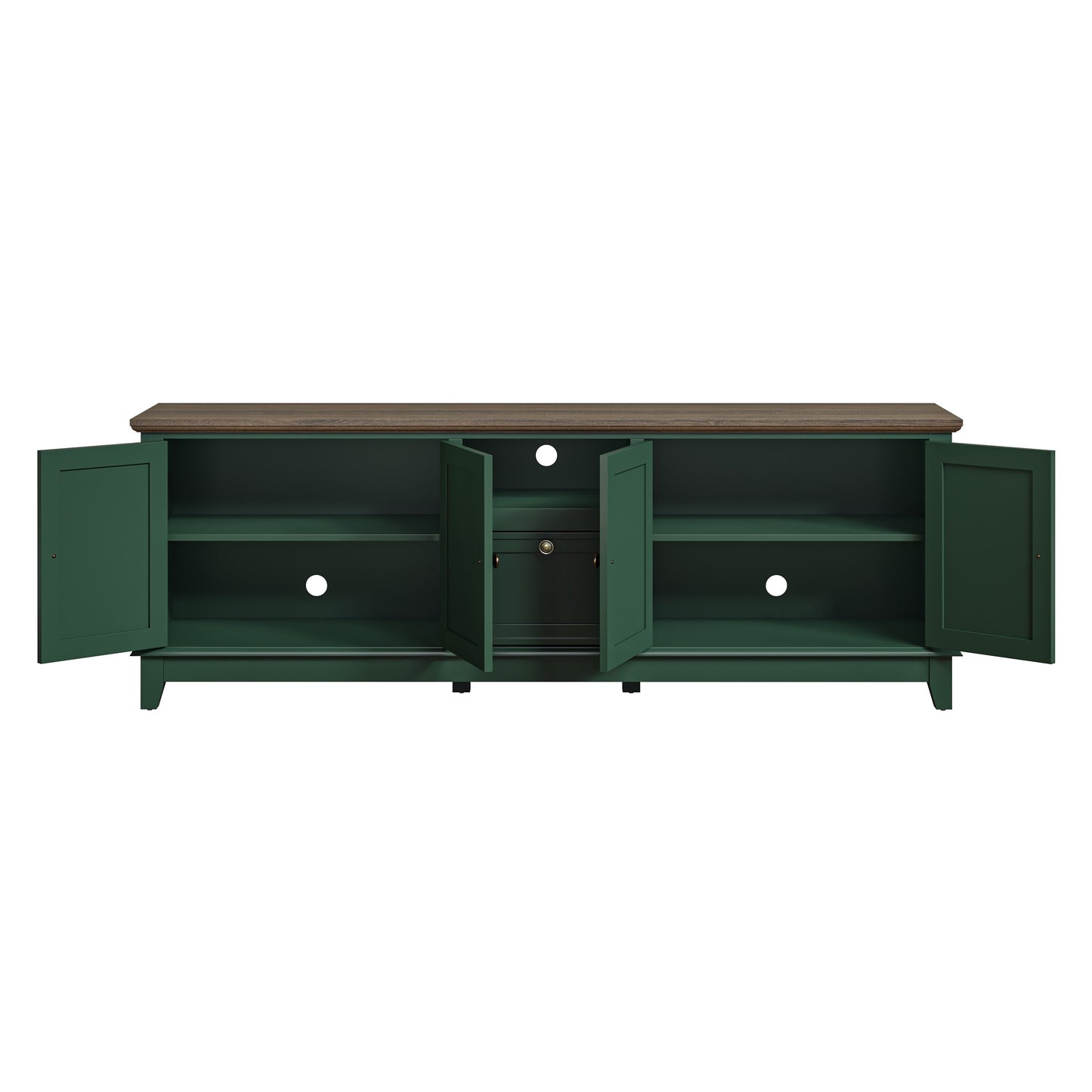 Rustic 72-Inch TV Stand with Adjustable Shelves, Hidden Storage - 72 in Width