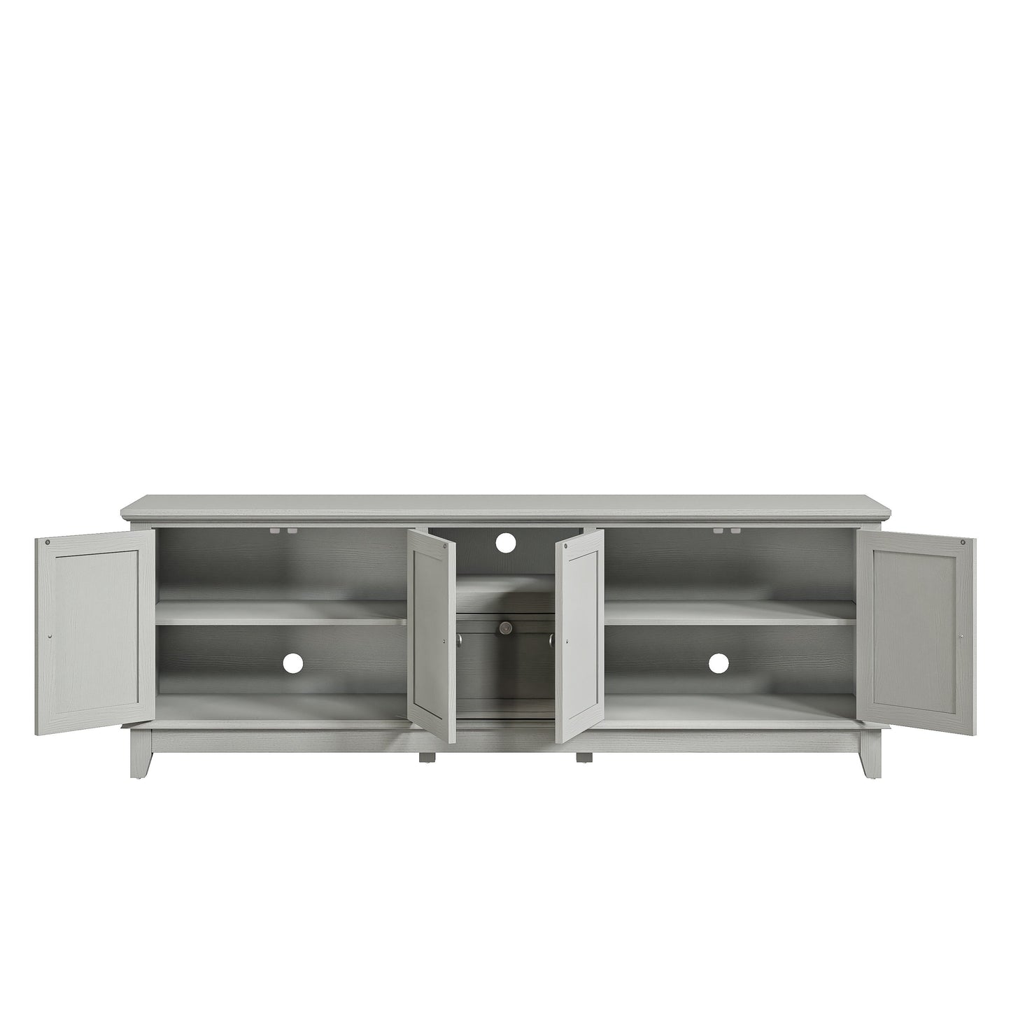 Rustic 72-Inch TV Stand with Adjustable Shelves, Hidden Storage - 72 in Width
