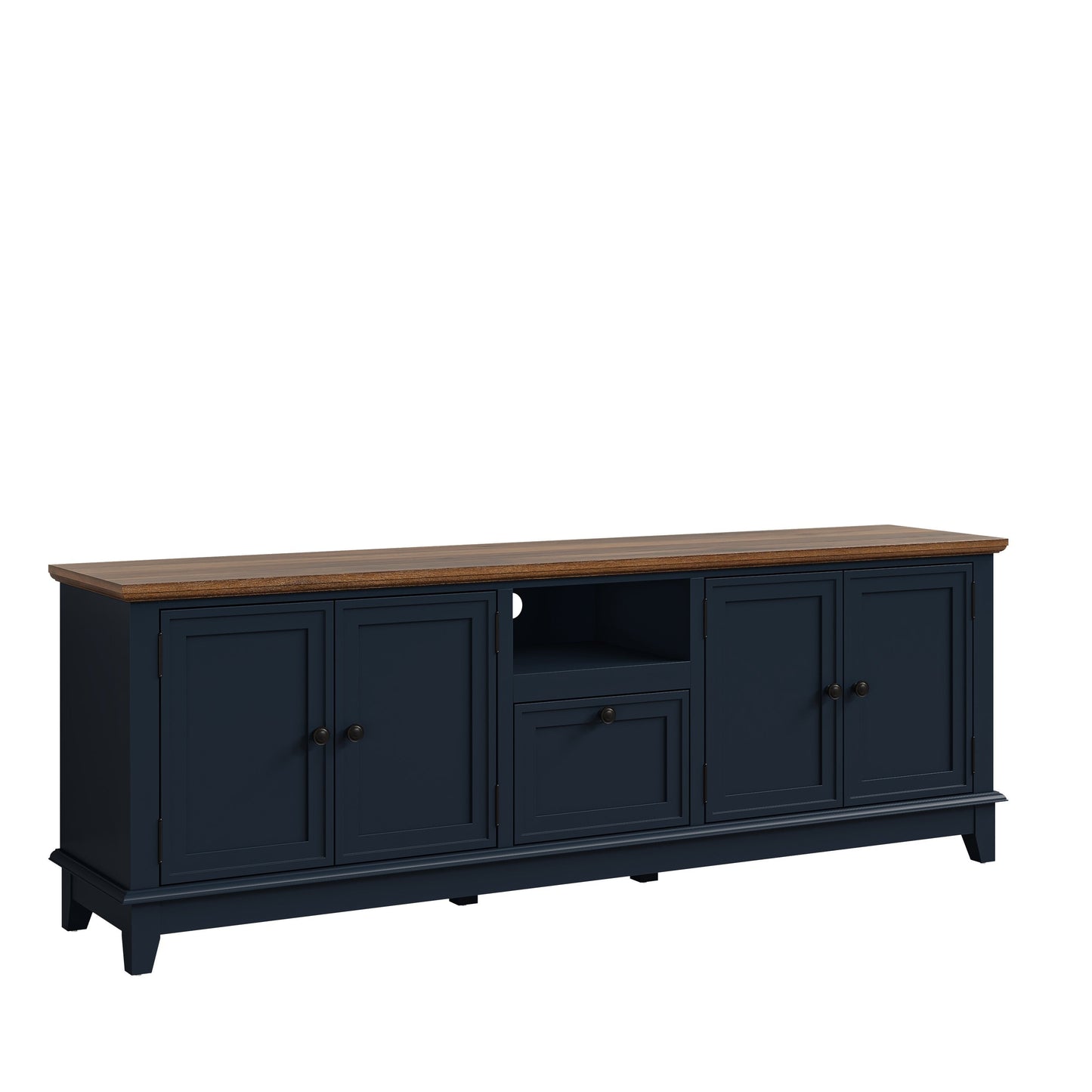 Rustic 72-Inch TV Stand with Adjustable Shelves, Hidden Storage - 72 in Width