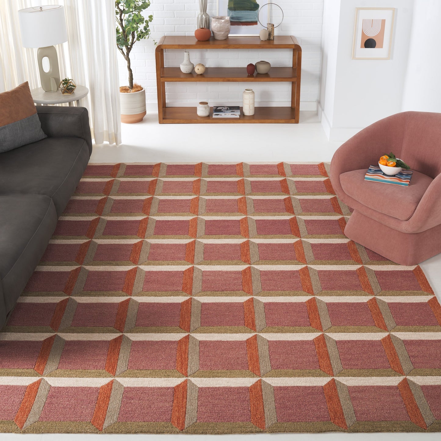 SAFAVIEH Handmade Genre Hikariko Mid-Century Modern Wool Rug