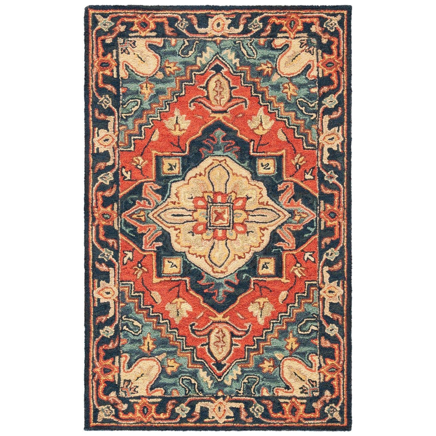 SAFAVIEH Handmade Heritage Blocks Traditional Wool Rug