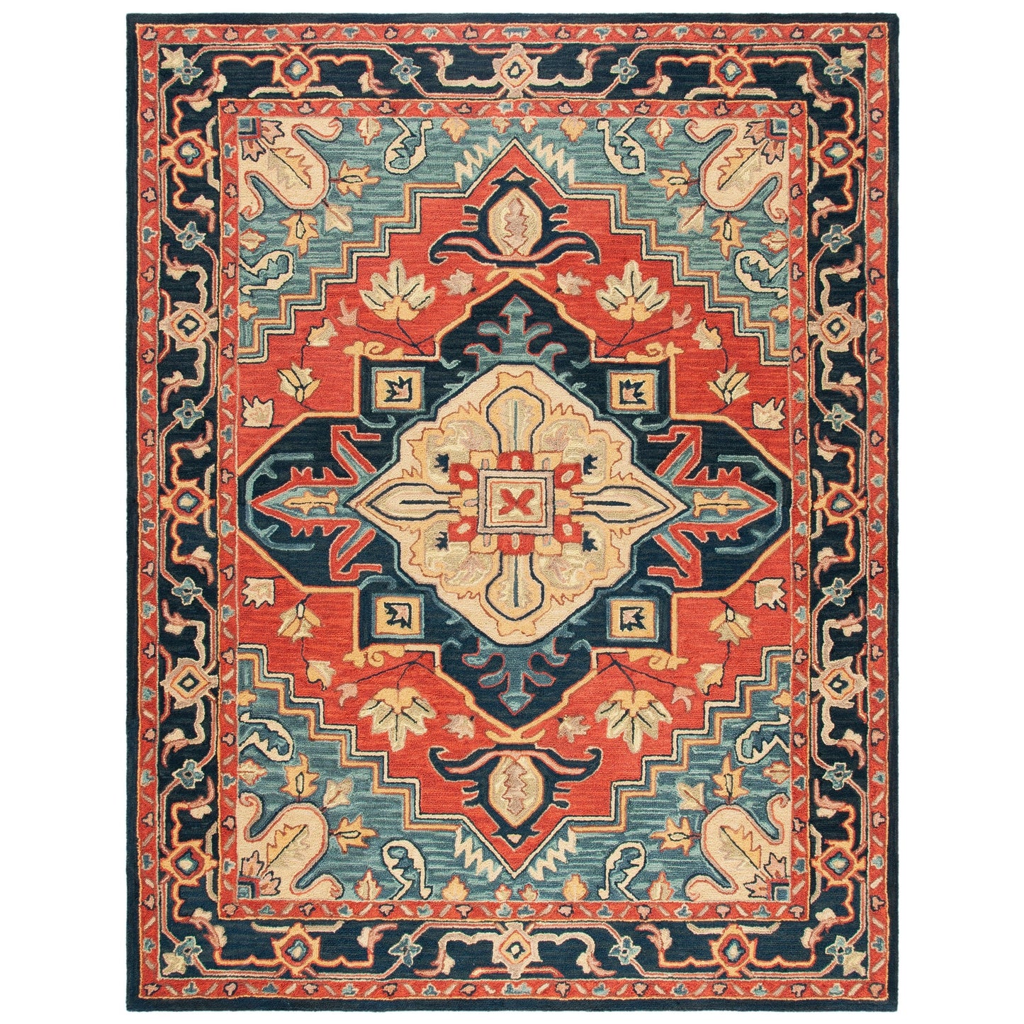 SAFAVIEH Handmade Heritage Blocks Traditional Wool Rug