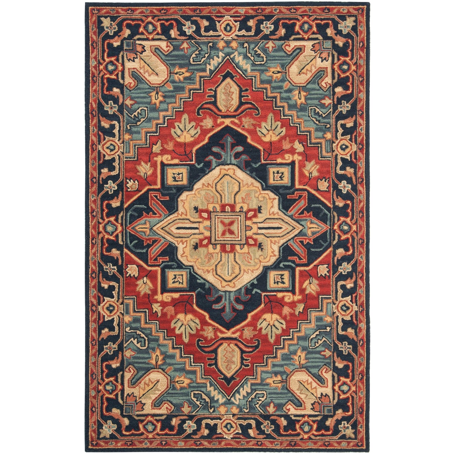 SAFAVIEH Handmade Heritage Blocks Traditional Wool Rug