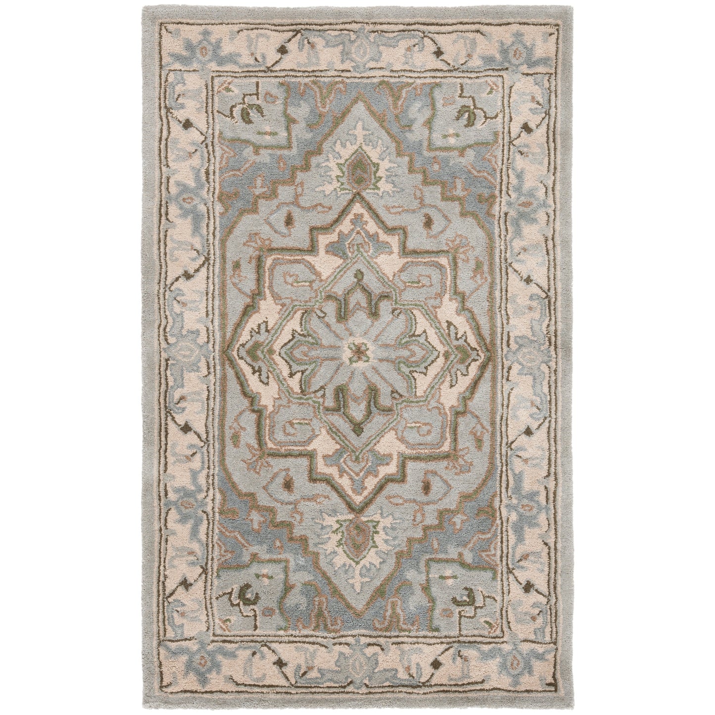 SAFAVIEH Handmade Heritage Floating Dahlia Traditional Oriental Wool Rug