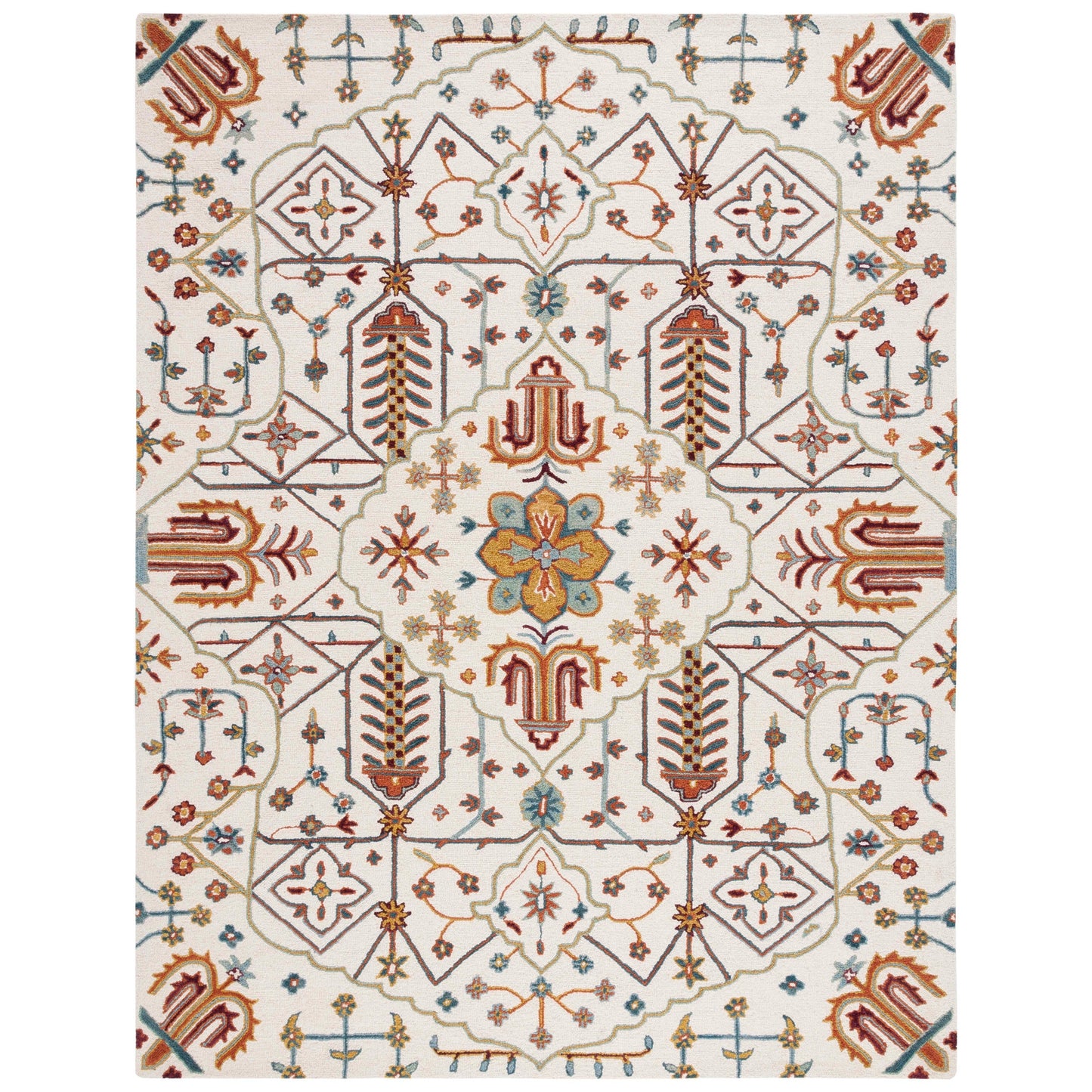 SAFAVIEH Handmade Heritage Snjolaug Floral Wool Rug