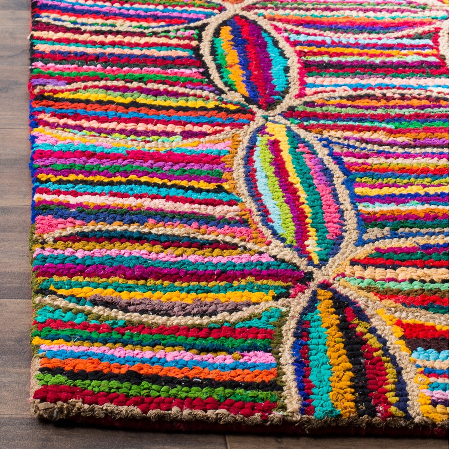 SAFAVIEH Handmade Nantucket Balda Contemporary Cotton Rug - Multi - 2' 3 x 8'