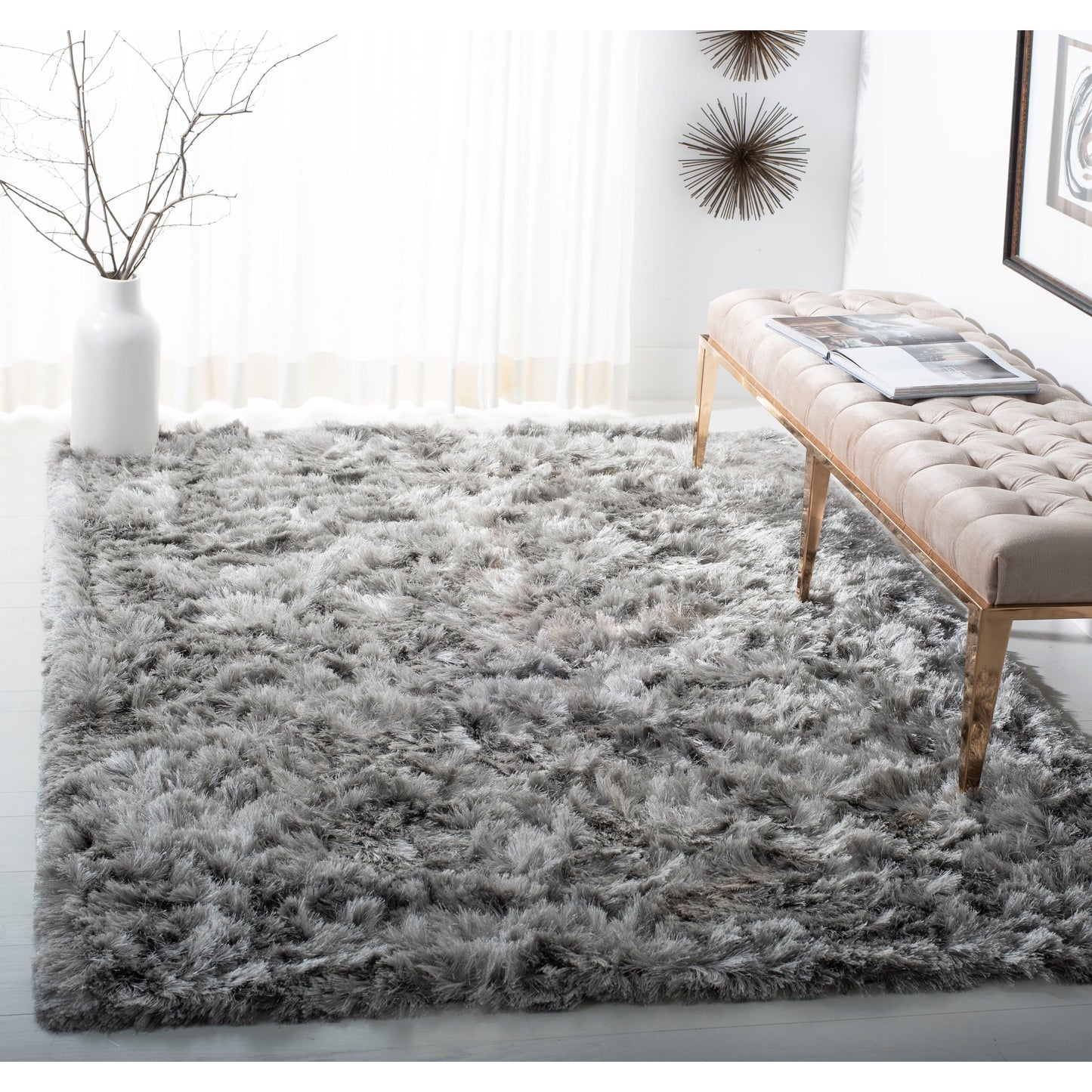 SAFAVIEH Handmade Ocean Shag Marilijn Glam 2.5-inch Thick Rug