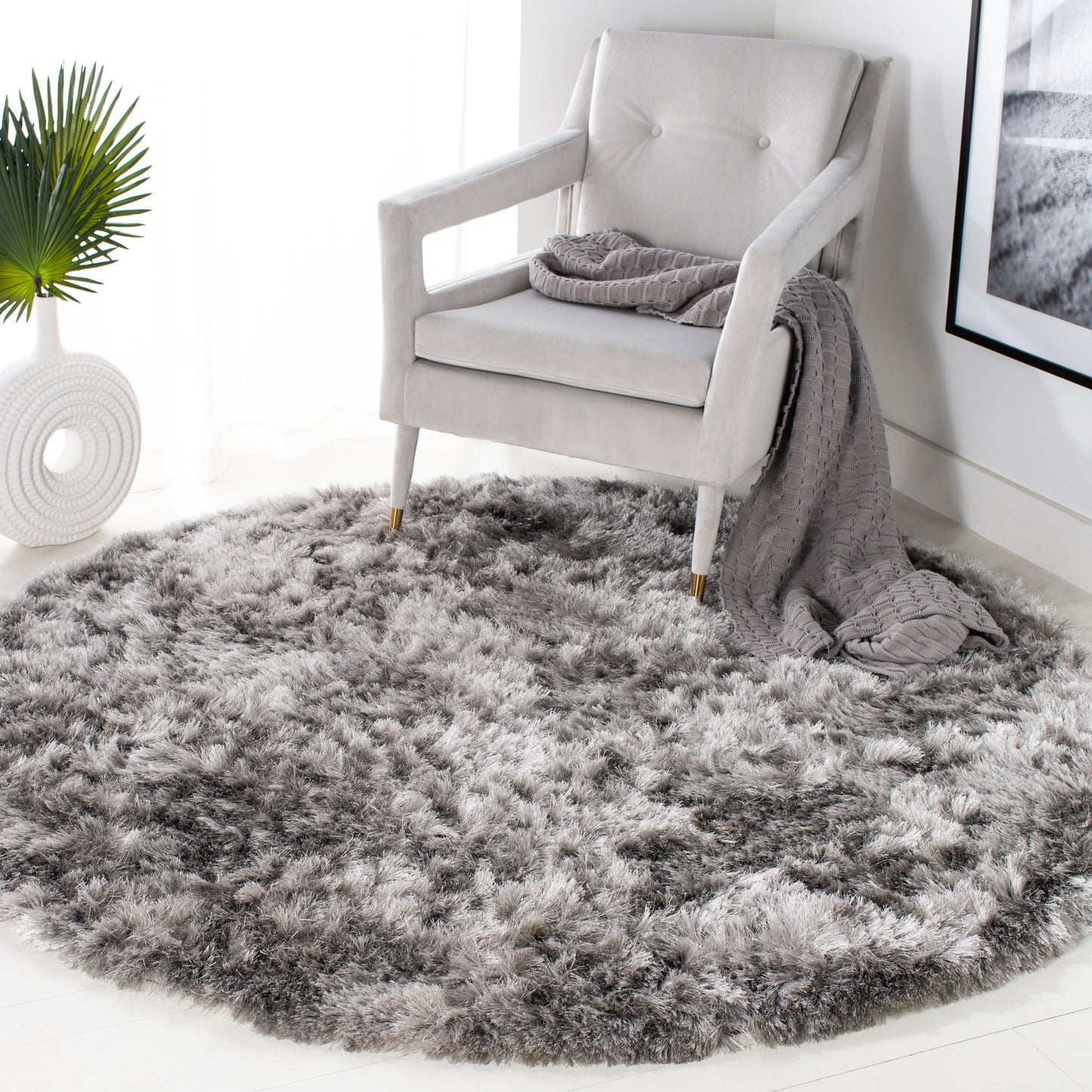 SAFAVIEH Handmade Ocean Shag Marilijn Glam 2.5-inch Thick Rug