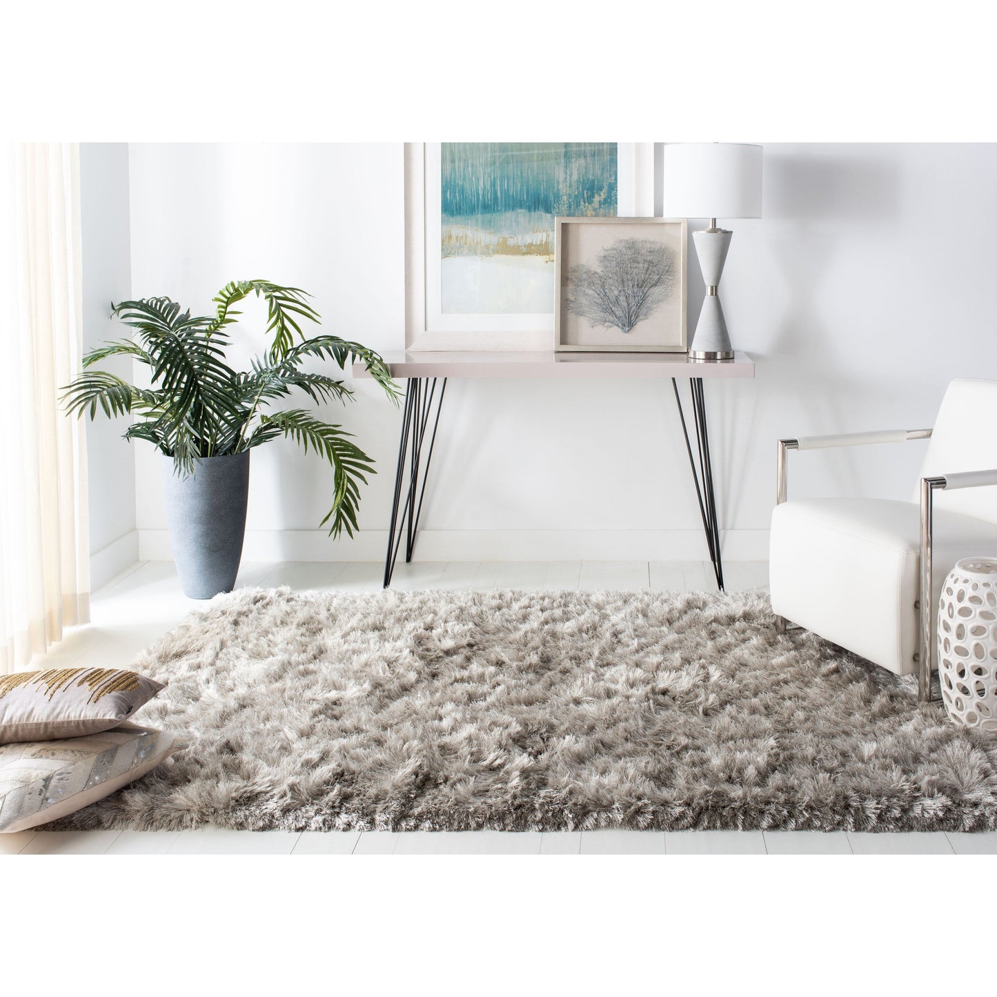 SAFAVIEH Handmade Ocean Shag Marilijn Glam 2.5-inch Thick Rug