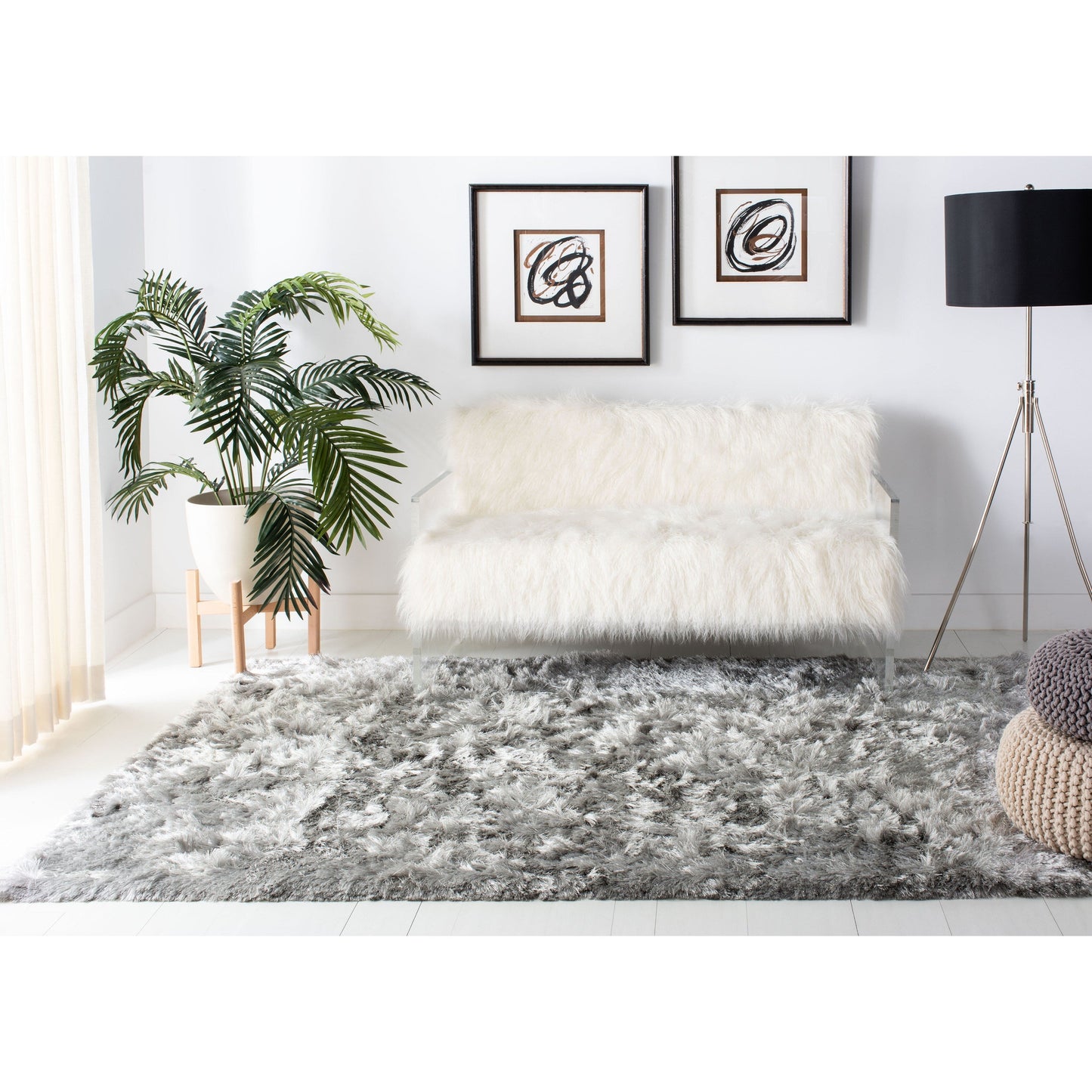 SAFAVIEH Handmade Ocean Shag Marilijn Glam 2.5-inch Thick Rug