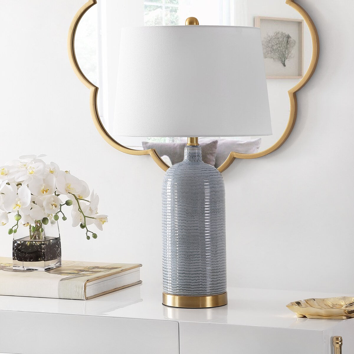 SAFAVIEH Lighting Branddis 26.75-inch Glass Table Lamp - 15 x 15 x 26.8 - 15Wx15Dx27H