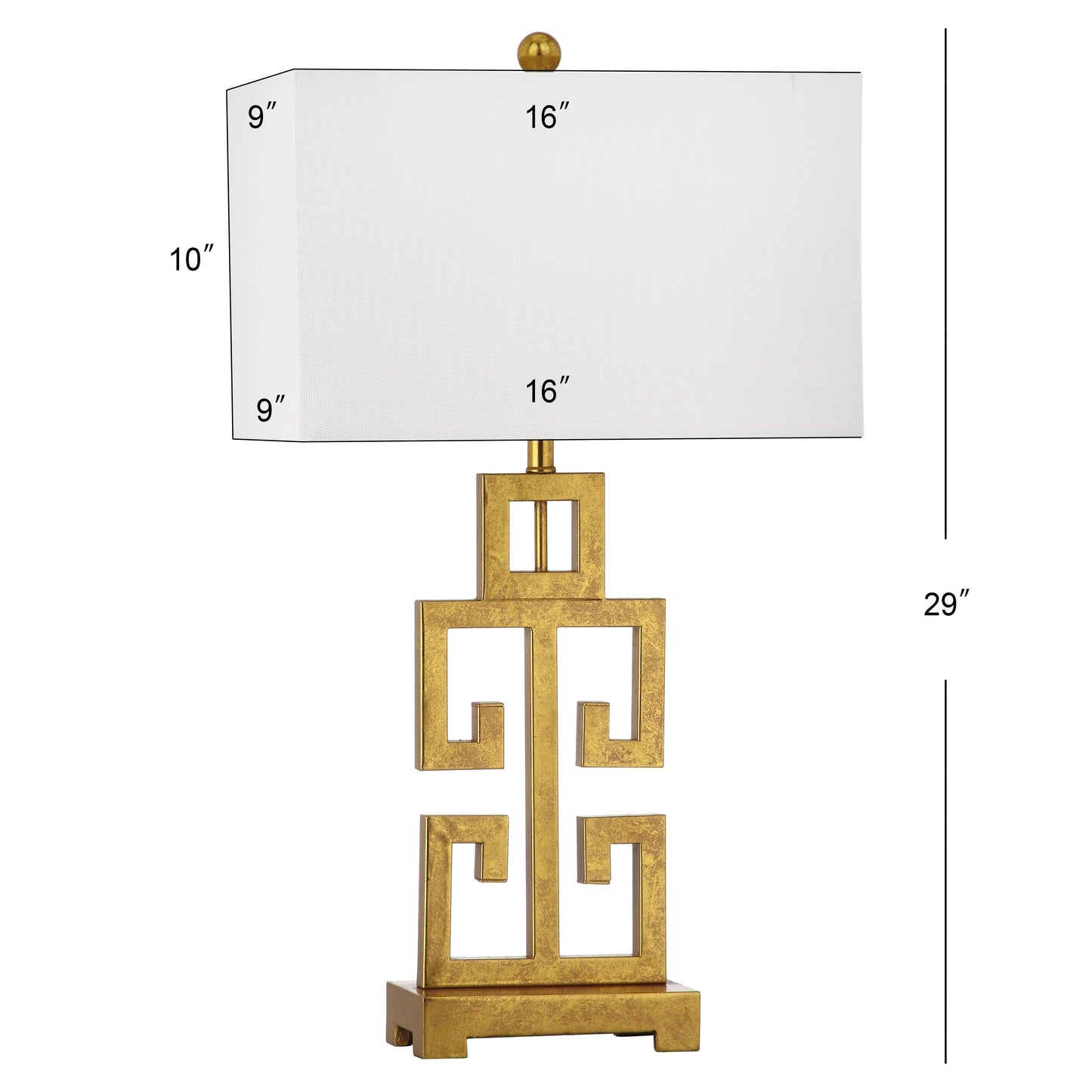 SAFAVIEH Lighting Chantelle Greek Antiqued Gold 29-inch Table Lamp (Set of 2) - 16W x 9D x 29H