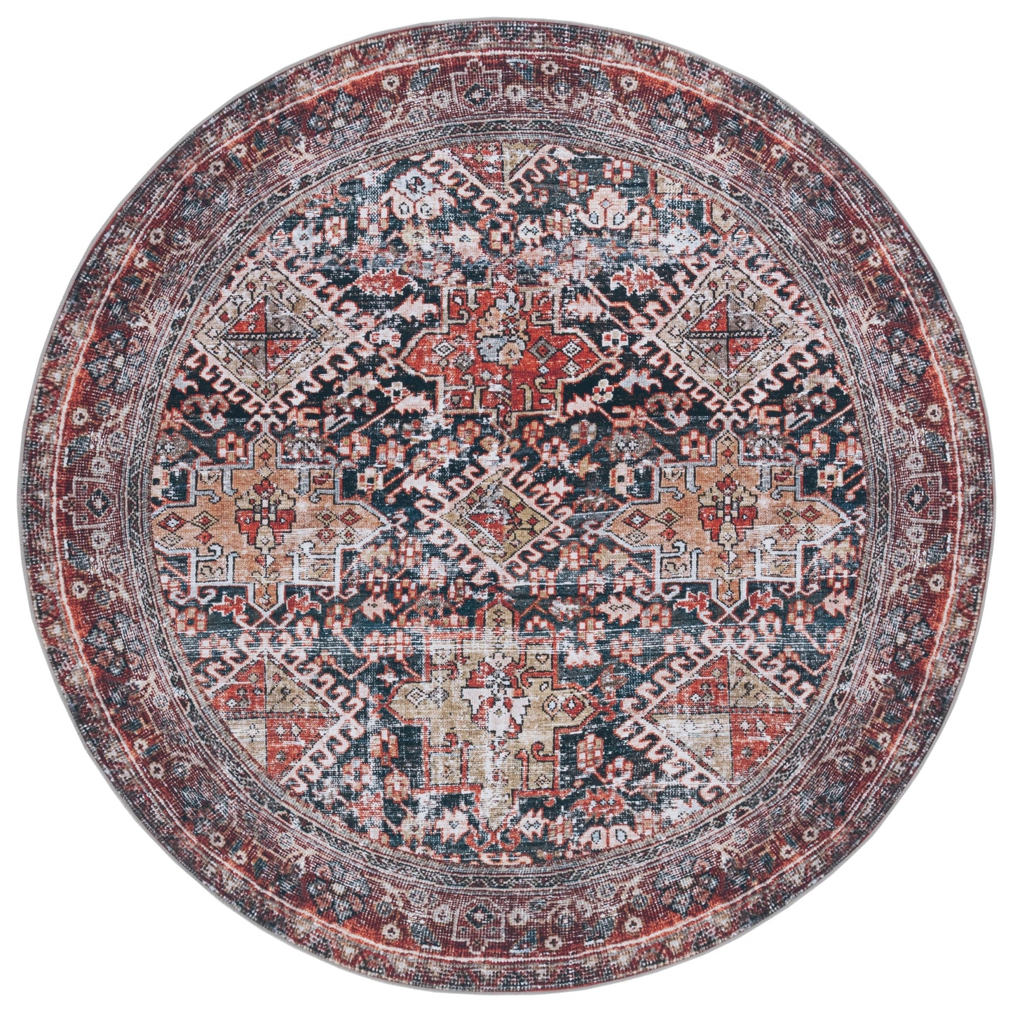 SAFAVIEH Tucson Machine Washable Slip Resistant Eldora Traditional Rug