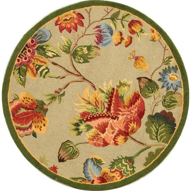 SAFAVIEH, Handmade Chelsea Jurendine French Country Floral Wool Rug