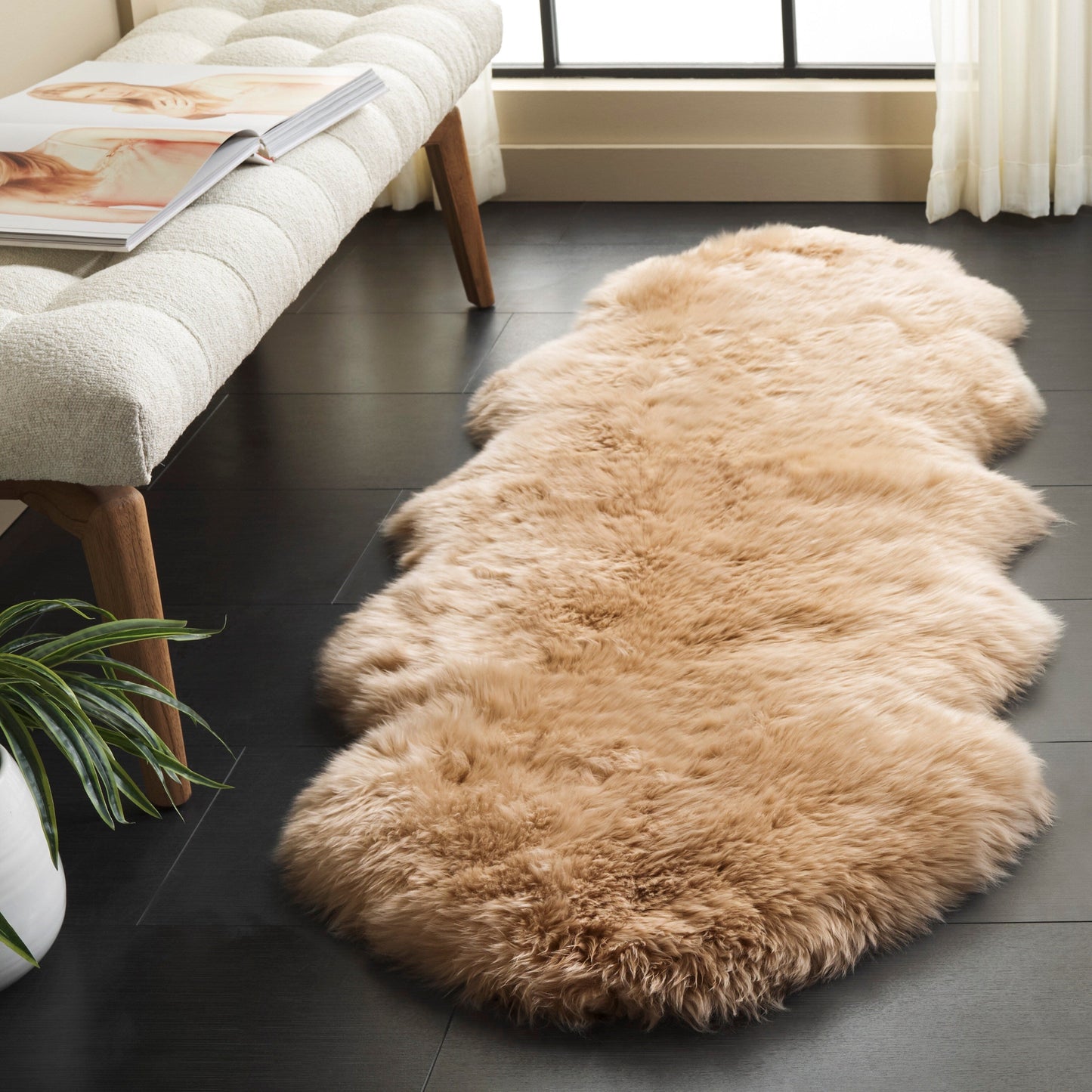 SAFAVIEH, Handmade Natural Kirstie Leanca 3.4-inch Thick Rug