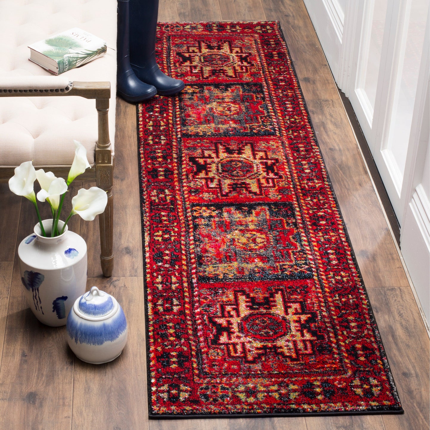 SAFAVIEH, Vintage Hamadan Lilla Oriental Distressed Rug