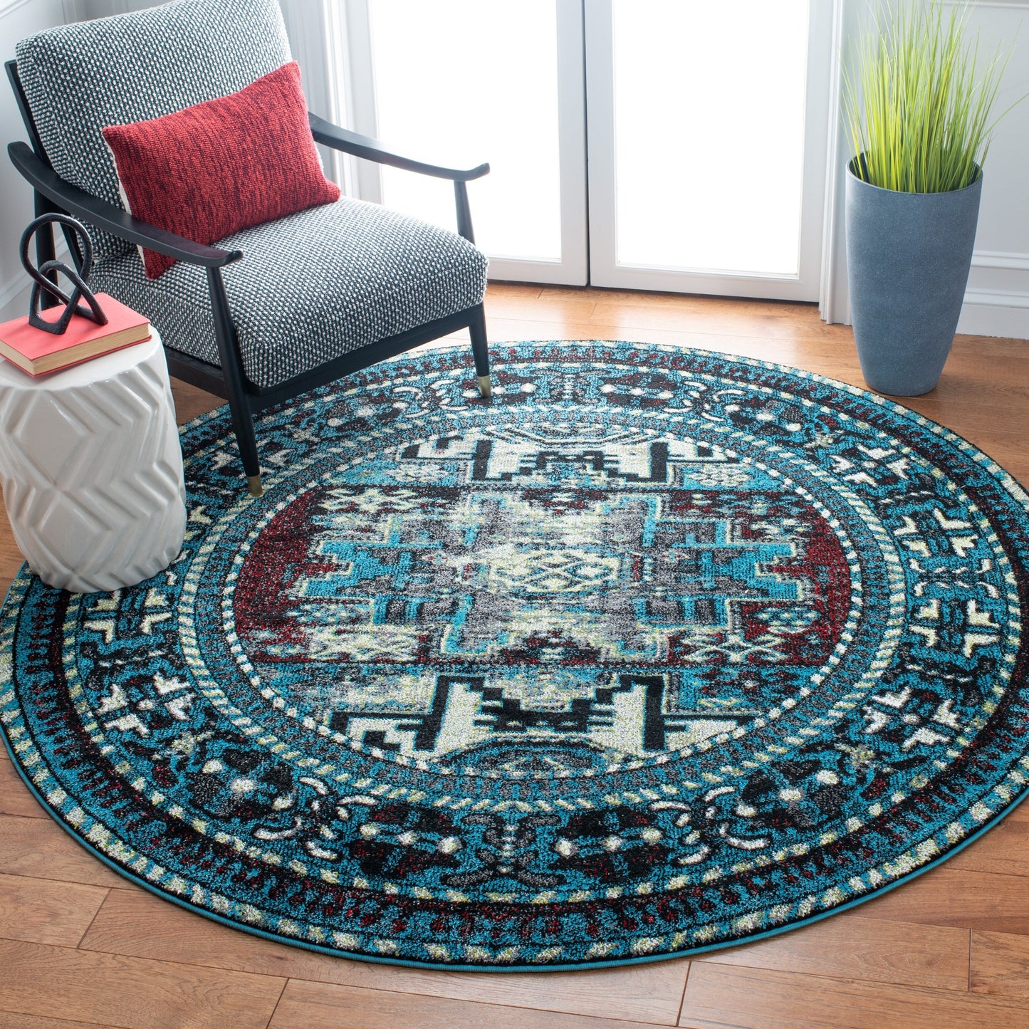 SAFAVIEH, Vintage Hamadan Lilla Oriental Distressed Rug