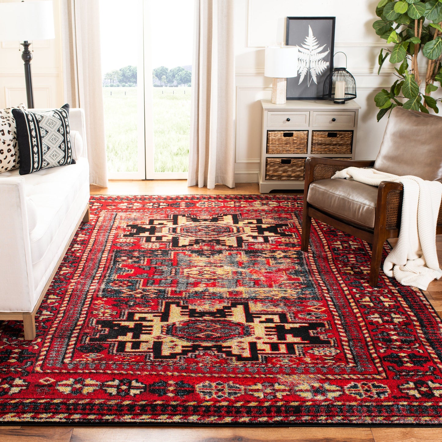 SAFAVIEH, Vintage Hamadan Lilla Oriental Distressed Rug