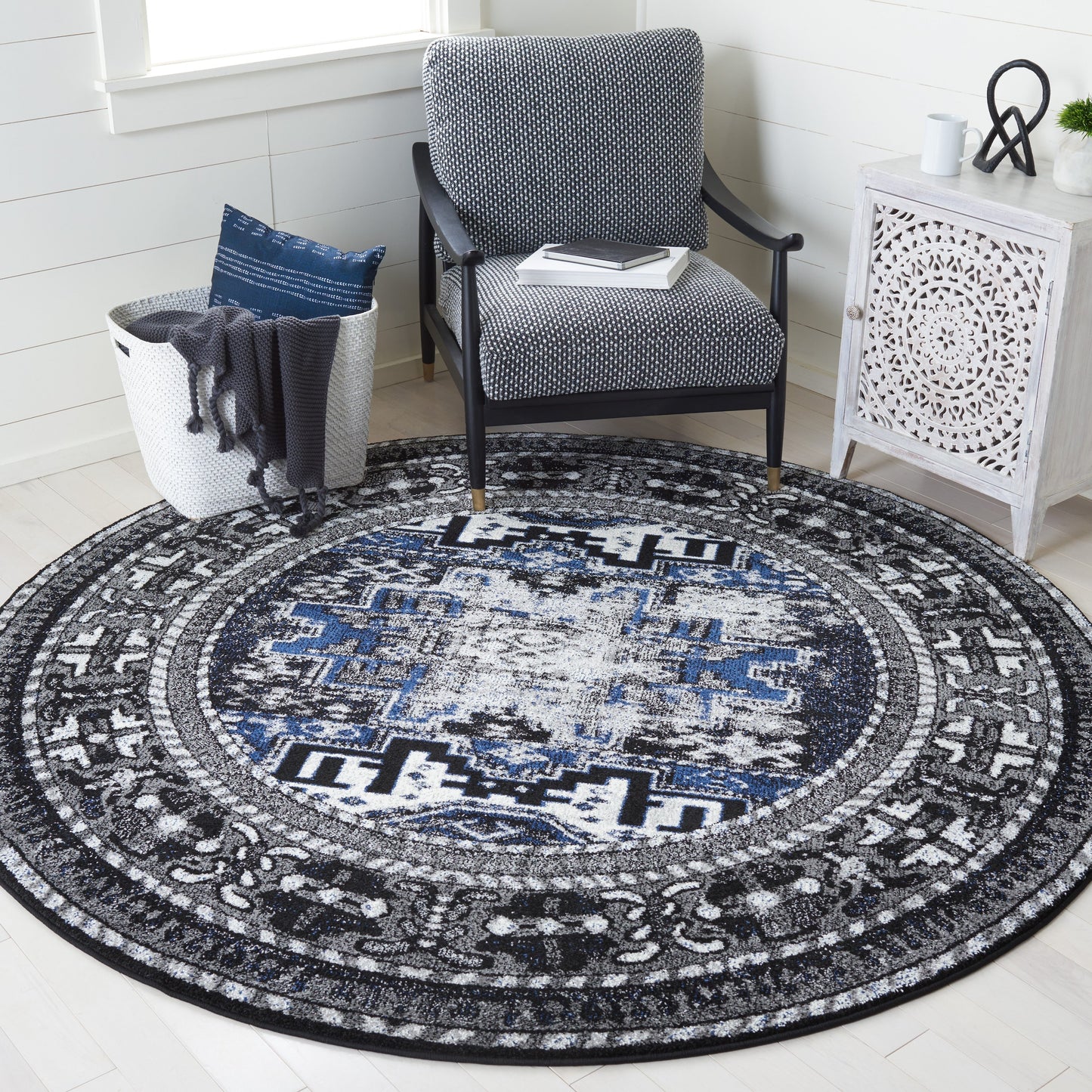 SAFAVIEH, Vintage Hamadan Lilla Oriental Distressed Rug