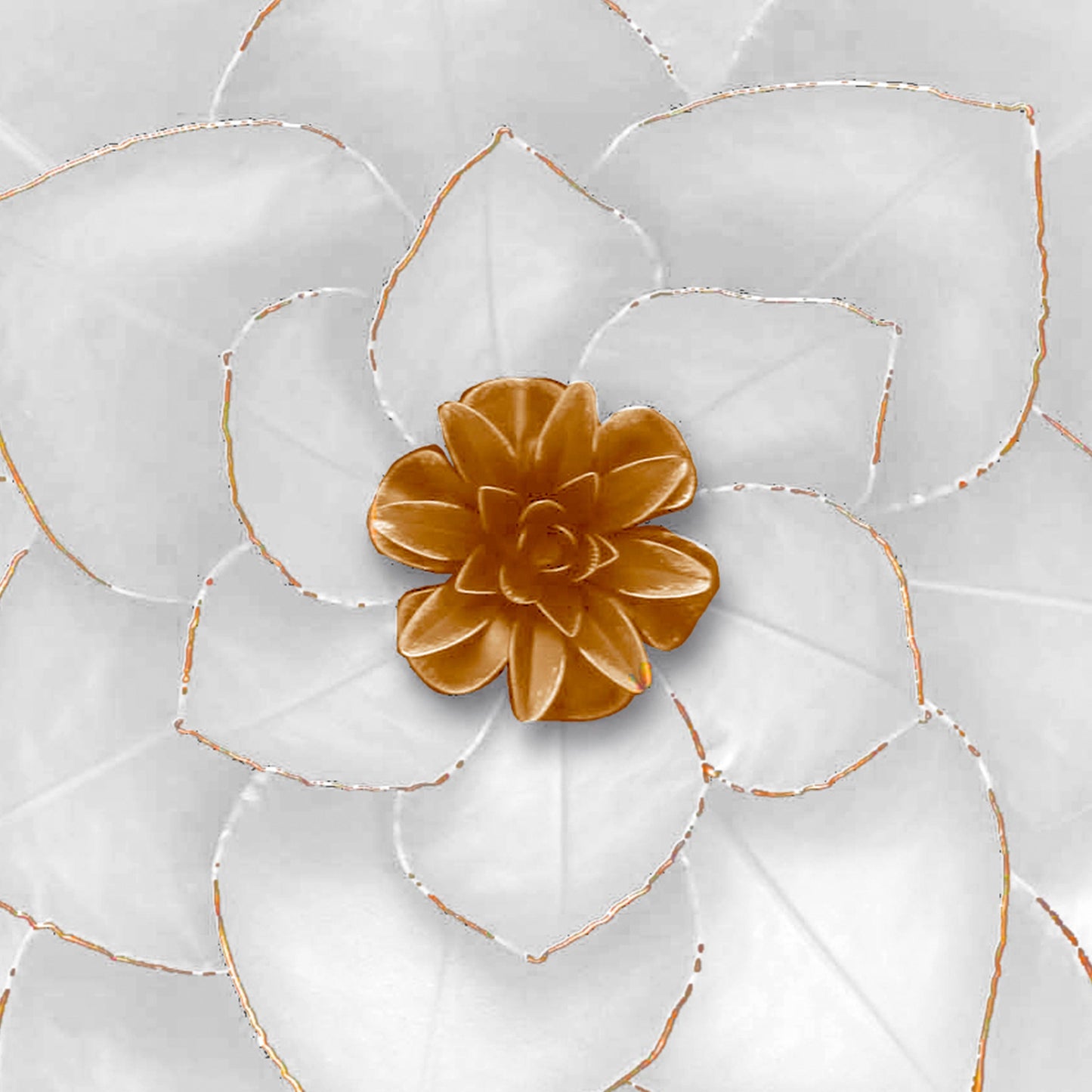 Sagebrook Home Contemporary Metal Wall Lotus Flower Sculpture
