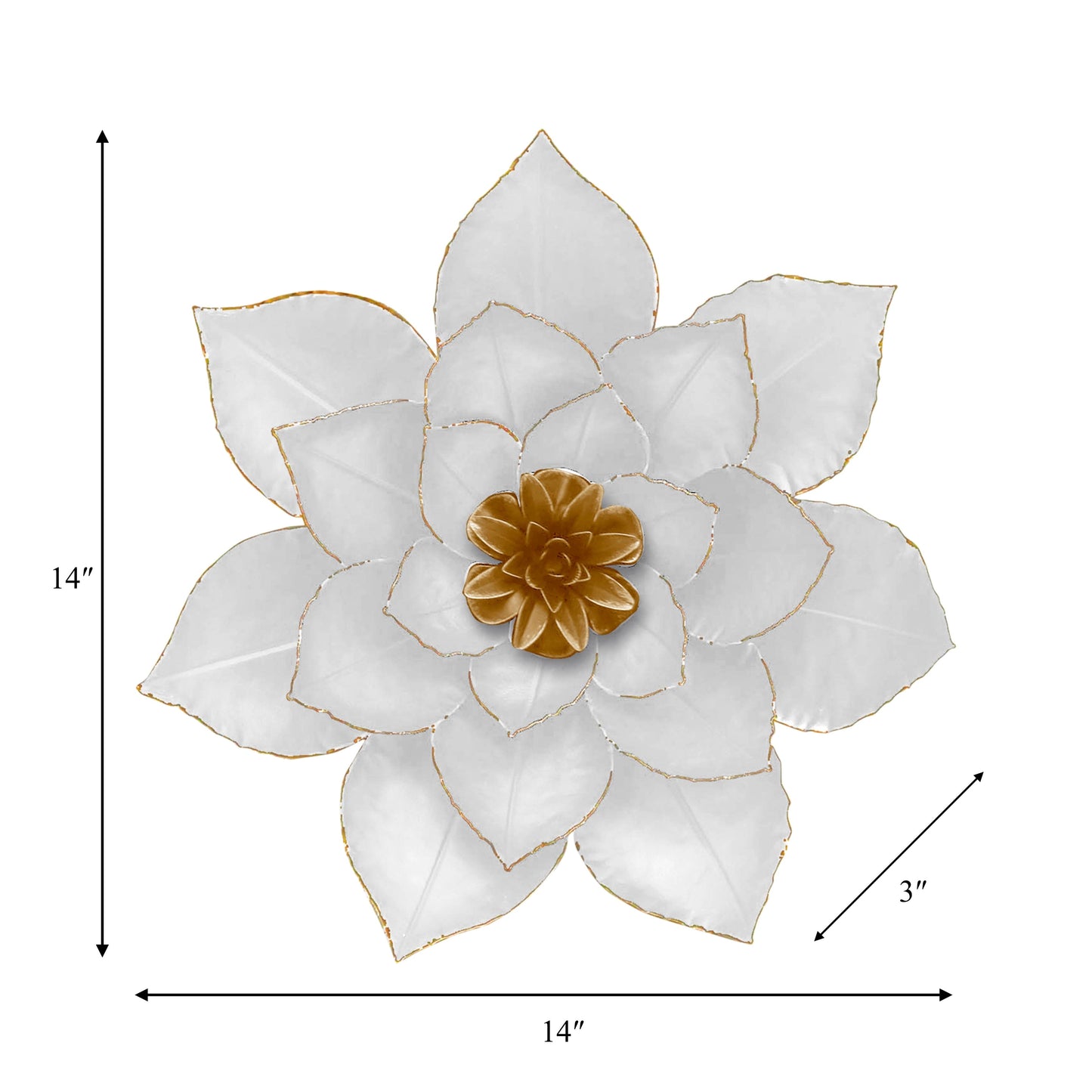Sagebrook Home Contemporary Metal Wall Lotus Flower Sculpture