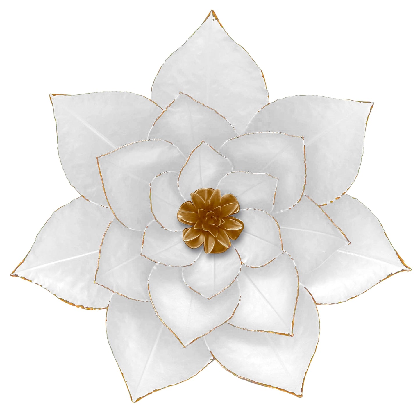 Sagebrook Home Contemporary Metal Wall Lotus Flower Sculpture