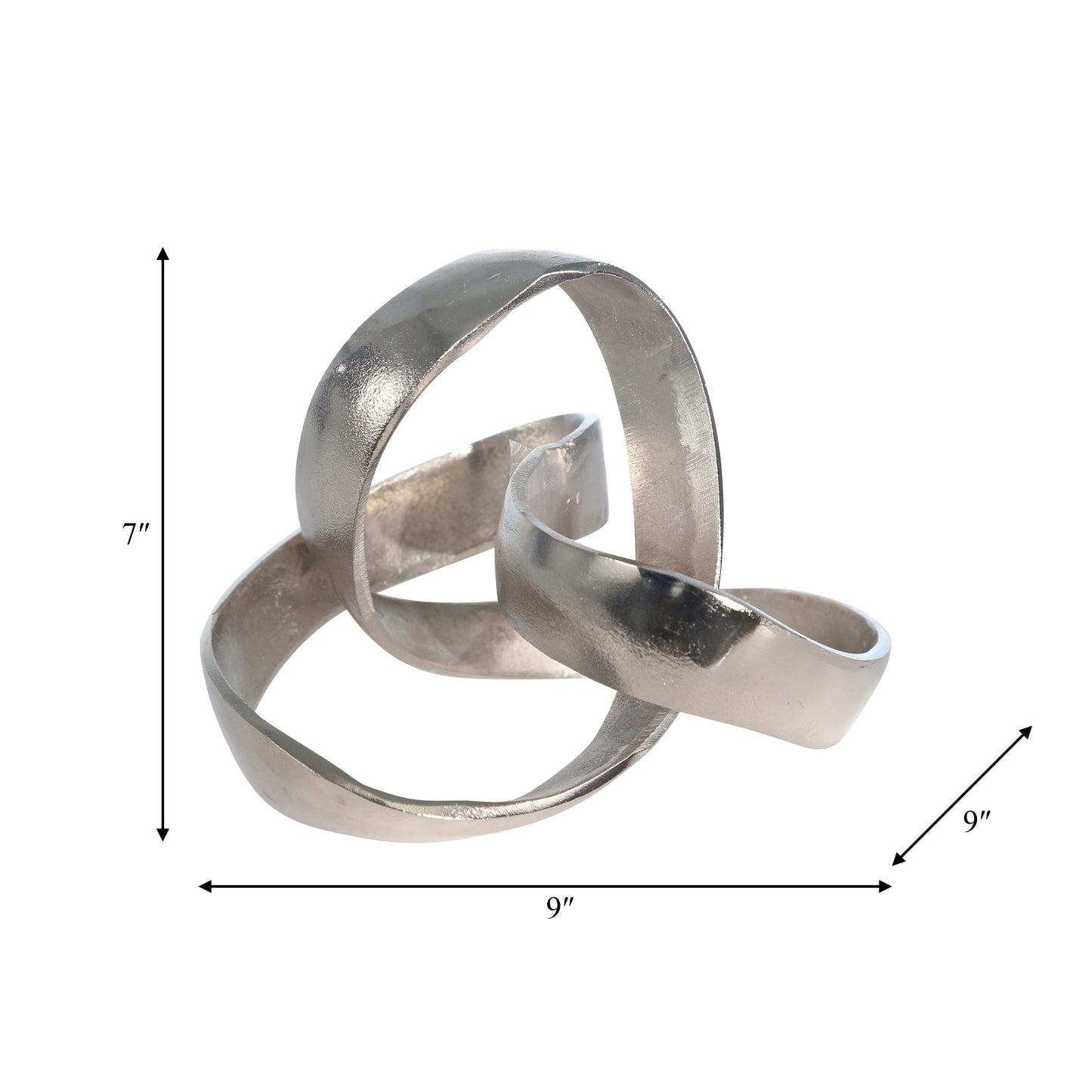 Sagebrook Home Modern Aluminum Abstract Interwoven Decorative Sculpture - 8 x 8 x 7