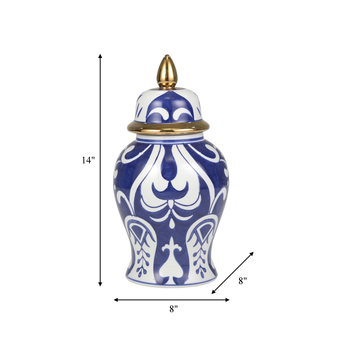 Sagebrook Home Patterned Eclectic Temple Jar with Lid