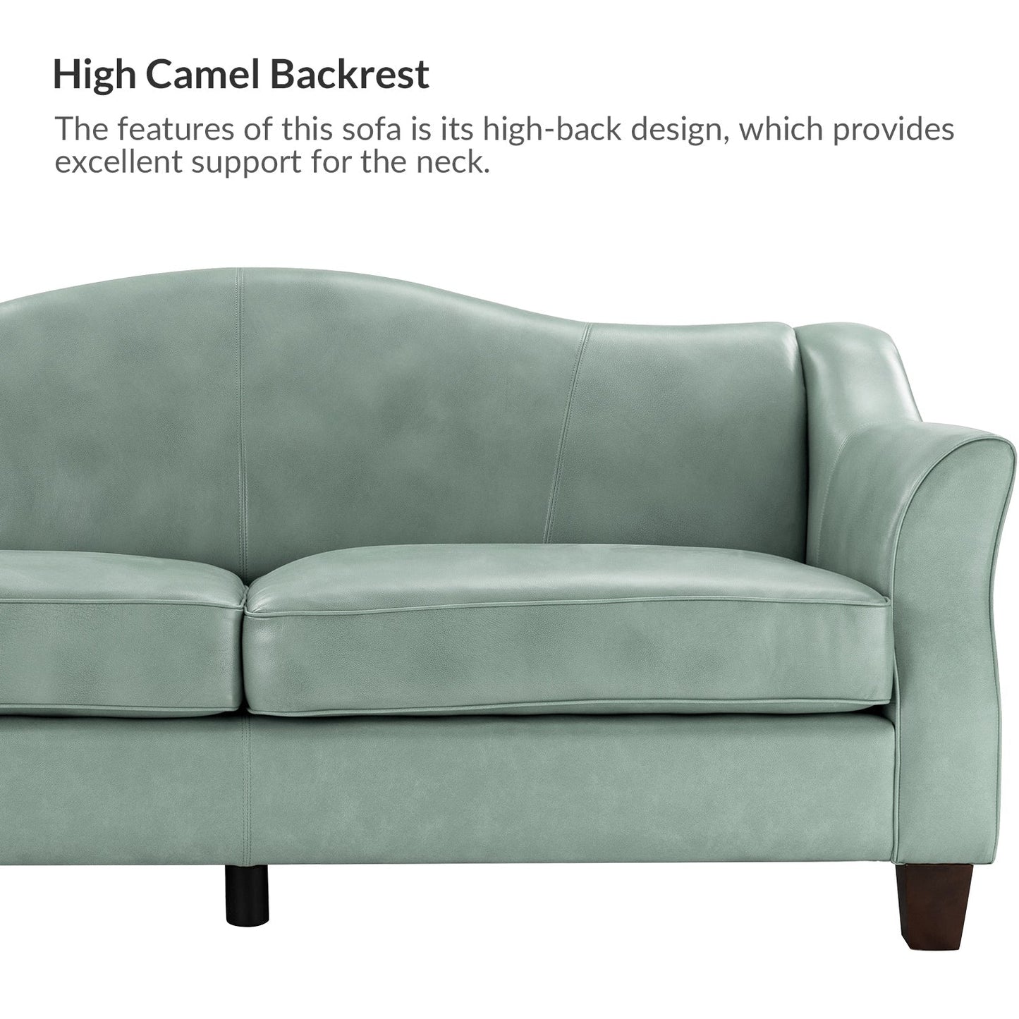 Canapé classique Sandra 81,5 en cuir véritable avec pieds en bois massif par HULALA HOME