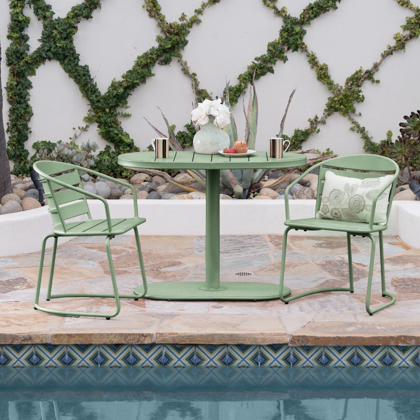 Ensemble bistrot d'extérieur 3 pièces Santa Monica par Christopher Knight Home