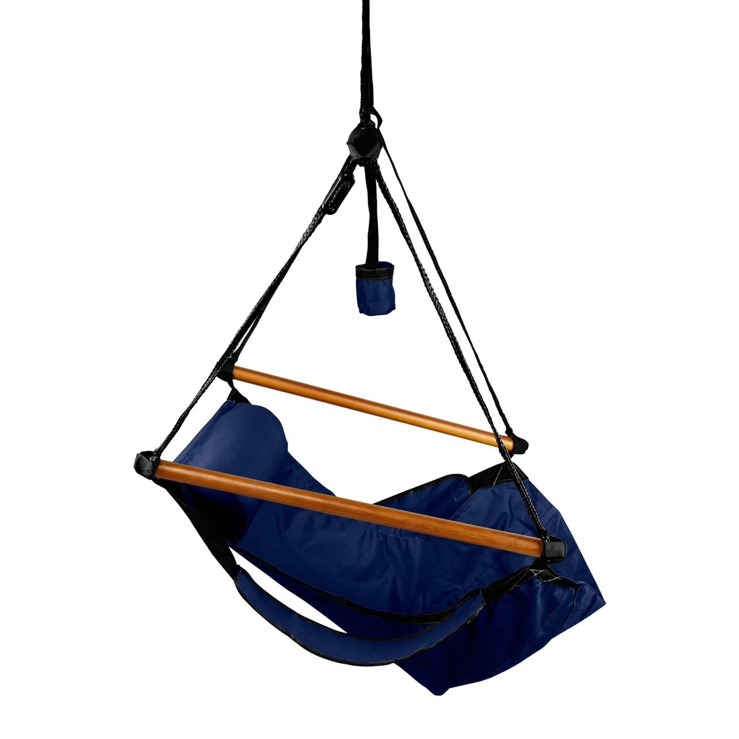 Deluxe Hanging Wood Zero-gravity Hammock Chair with Cup Holder