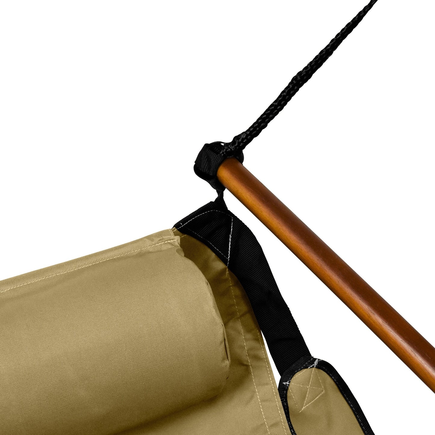Deluxe Hanging Wood Zero-gravity Hammock Chair with Cup Holder