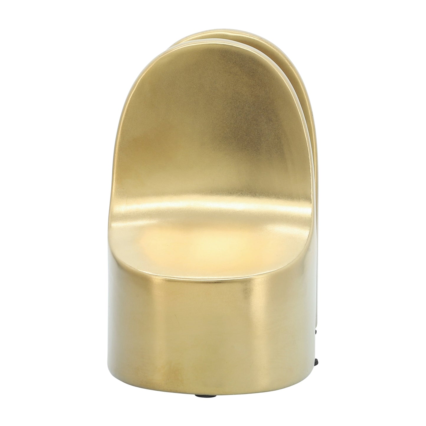 Sagebrook Home Modern Glam Set of 2 Ceramic Bookends Contemporary Simple Gold Bookend Set - 4 x 3 x 6