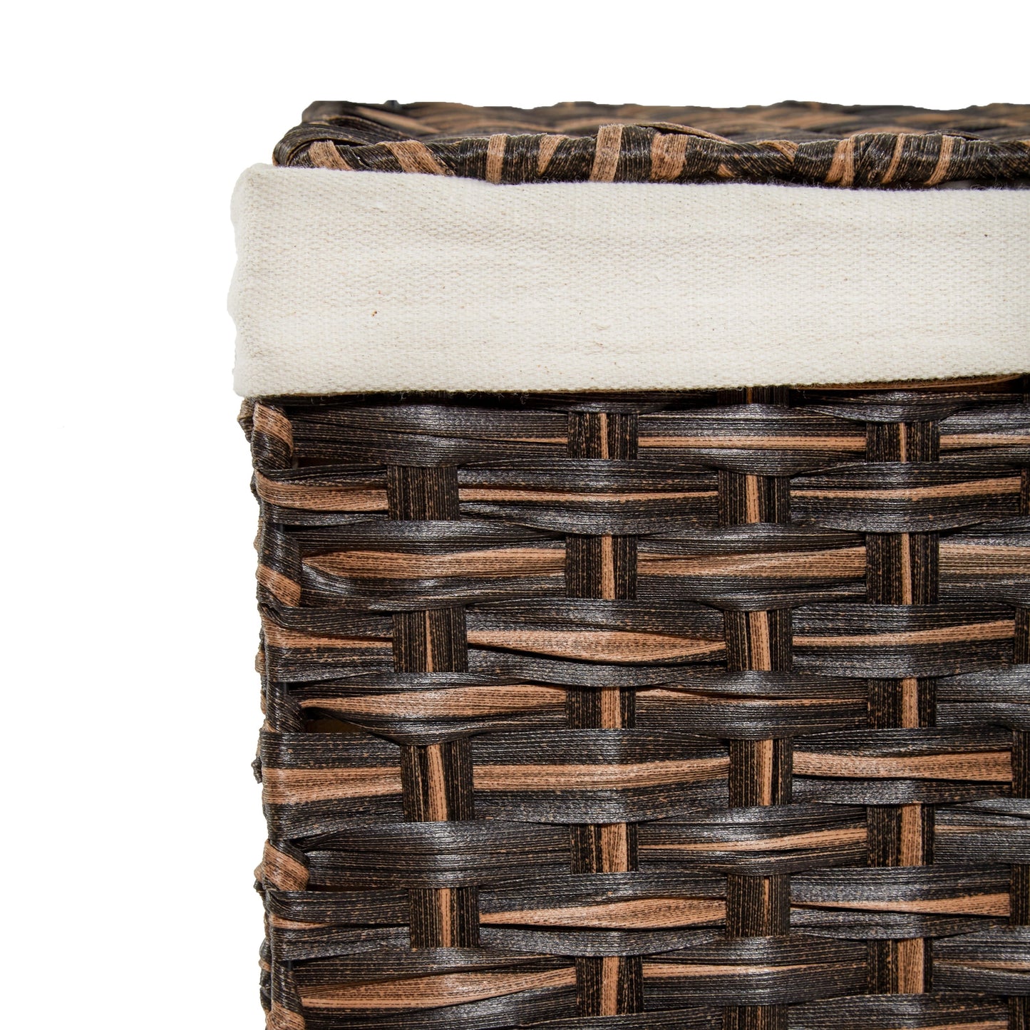 Seville Classics Lidded Foldable Portable Rectangular Laundry Hamper Basket with Washable Liner