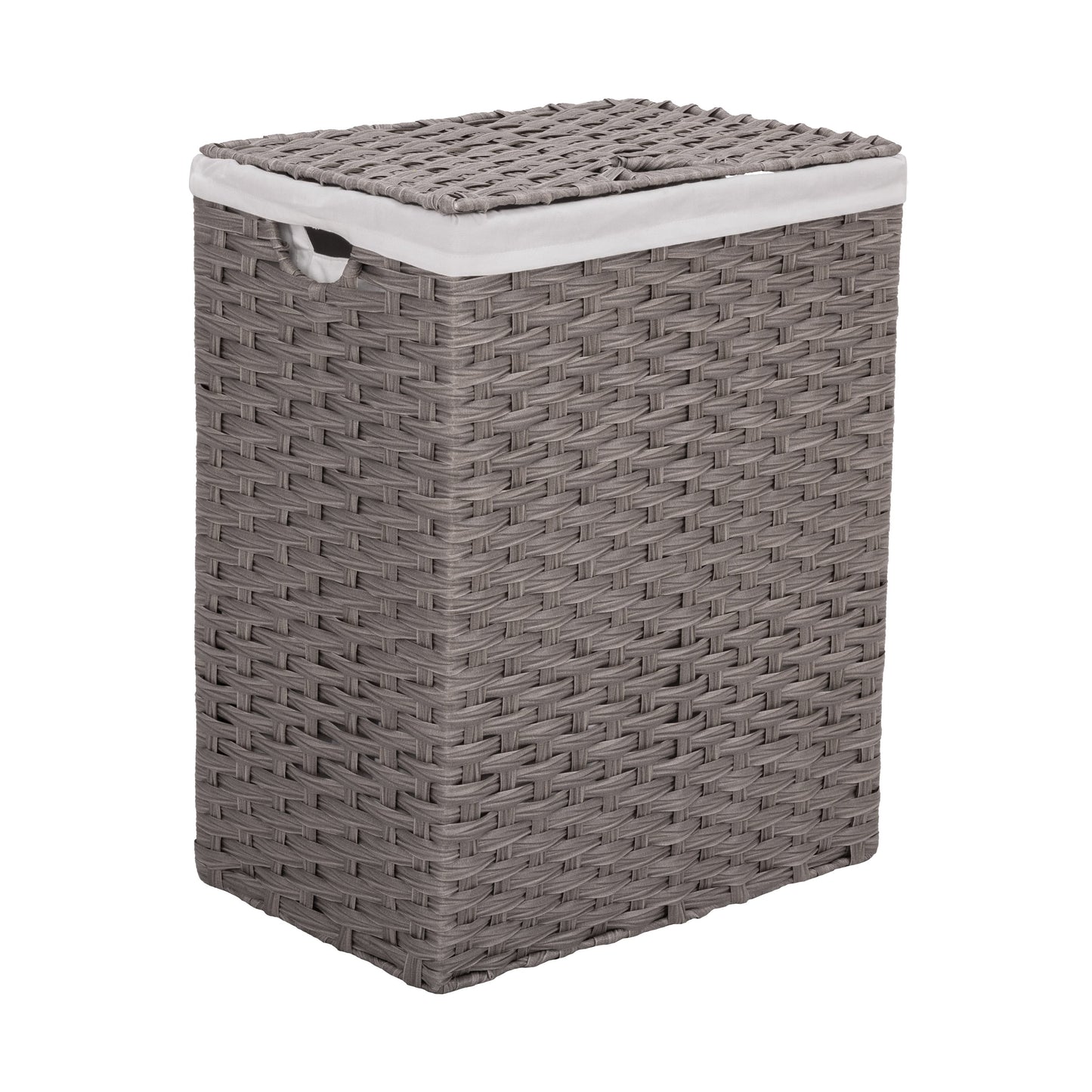 Seville Classics Lidded Foldable Portable Rectangular Laundry Hamper Basket with Washable Liner