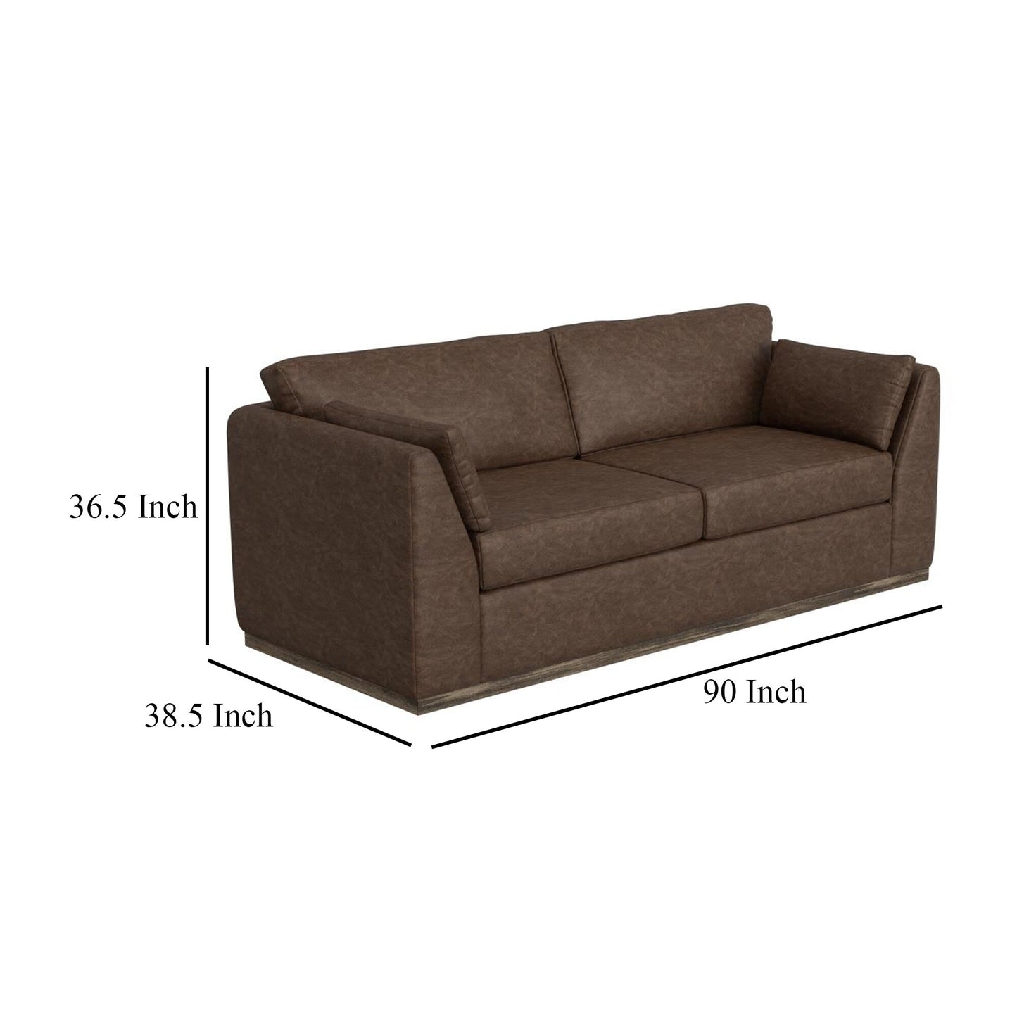 Canapé Sian, 2 plaids décoratifs, dossier avec coussin amovible, similicuir marron foncé