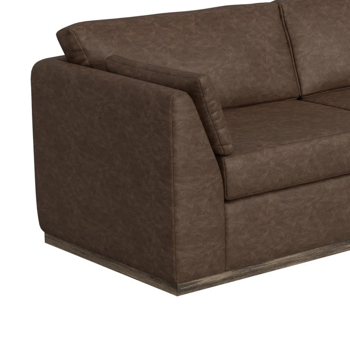 Canapé Sian, 2 plaids décoratifs, dossier avec coussin amovible, similicuir marron foncé